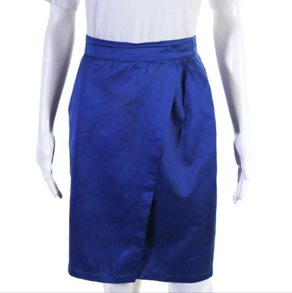 Escada Margaretha Ley Blue Cotton Skirt , Sz 38, EUC - Picture 1 of 4